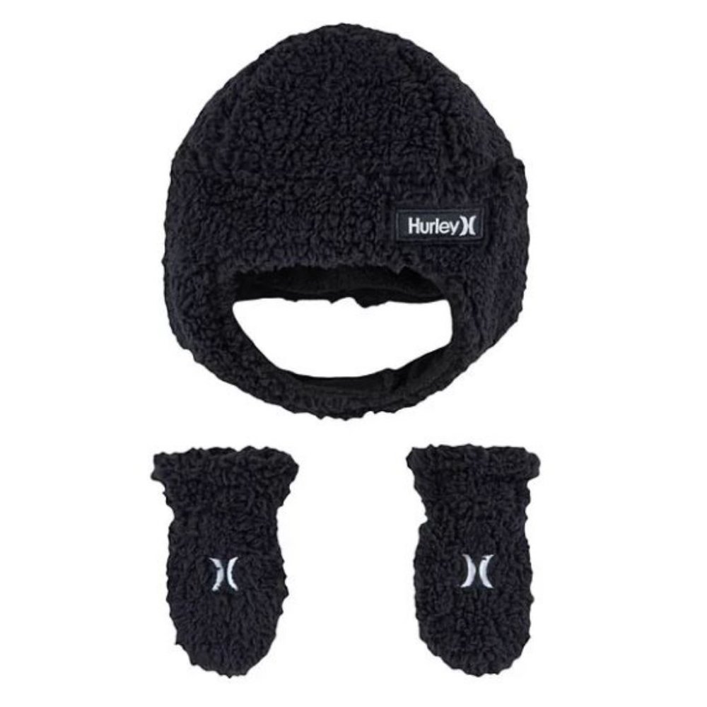 CLEARANCE Hurley Toddler Sherpa Hat & Mittens Set 2-4T